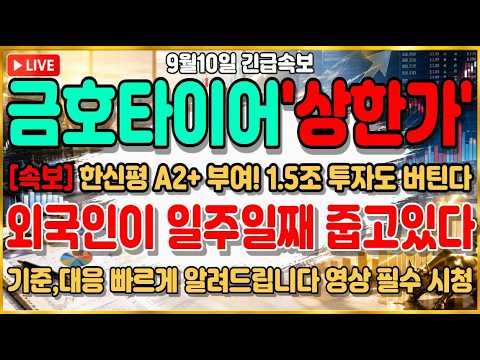 [<strong>금호타이어</strong> 주가전망] 긴급속보 상한가 터치! 한신평 CP A2+ 신규 평가 + 호남 반도체 클러스터 수혜