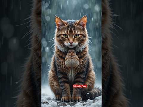 Cute Cat Helping Sparrow ❤️🥰 #cats #catvideos #catlovers #meow #catshorts #shorts #virals