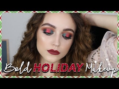 RED + GREEN HOLIDAY MAKEUP LOOK