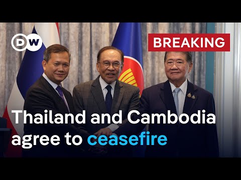 YouTube video thumbnail:  Thailand and Cambodia Agree to Unconditional Ceasefire