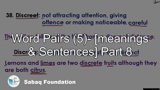 Word Pairs (5)- [meanings   &   Sentences] Part 8