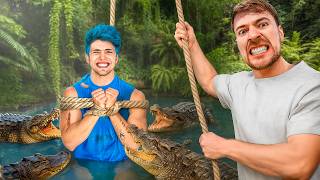 SOBREVIVÍ 24 HORAS EN LA SELVA CON MrBeast !! 