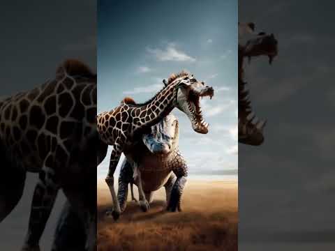 क्या होगा जब हम एक जिराफ को मगरमच्छ के साथ जोड़ेंगे #shorts #trending #viral #comedy