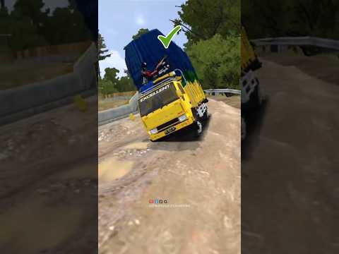 TRUK MANA YANG LEWATI JALAN RUSAK INI TANPA TERGULING‼️👆 #shorts #bussid #trukoleng