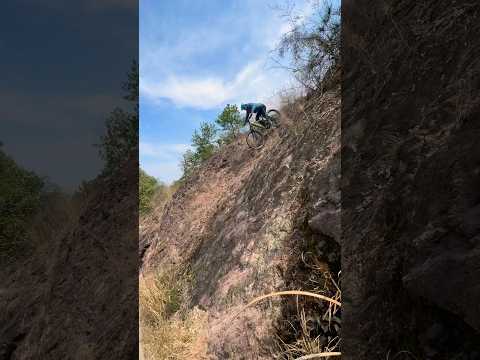 He rode down from the top of the mountain. The slope was so steep. #emtb #freybike #freydoamine