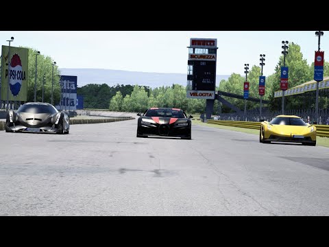 Bugatti Chiron Super Sport 300+ vs Koenigsegg Jesko Absolut vs Devel Sixteen at Old Monza