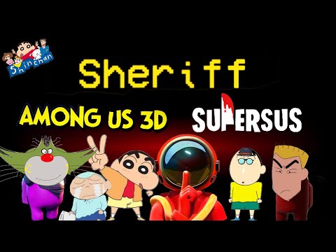 Shinchan Challenges his friends in 3D Among Us Super SUS Shinchan Went 1 Million IQ | GREEN GAMING