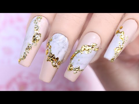 ✨ Magical (& Surprisingly Easy!) Gilded White Marble Nail Art Tutorial ✨