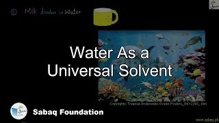 Water As a Universal Solvent