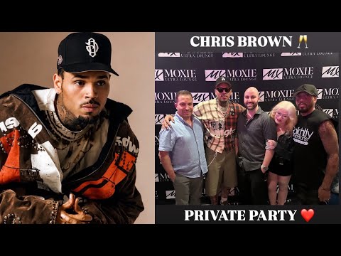 Chris Brown Celebrating His New Brown Album At A Party In Las Vegas