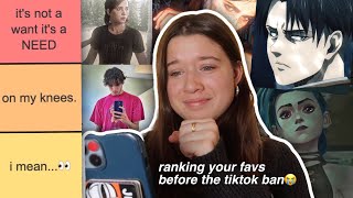 ranking your favorite edits before the tiktok ban😭