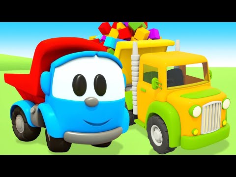 Leo ve robotlar büyük kamyon yapıyor! 🛻🏗️ Kaleler için yapı taşları taşıyorlar! 🧱🏰
