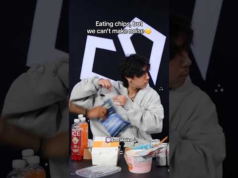 Eating chips, but we can't make noise 🤫 #justmaiko #twitchclips #mukbang #asmr #funny
