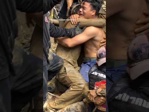 El dramático momento en que cuatro aldeanos emergen de una cueva en Laos