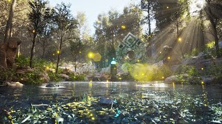 Summer Fantasy Forest Stream  | Magical Creek Water Sounds ASMR
