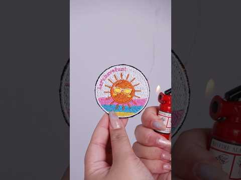 Bring the summer with you, one patch at a time 🌴 #embroidery #shorts