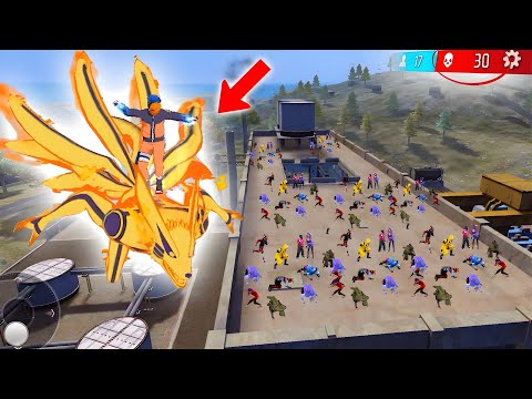 ये क्या बना दिया😱 New Nine Tail Theme Overpowered Skywing Factory Roof Overpower Fight🔥Free Fire