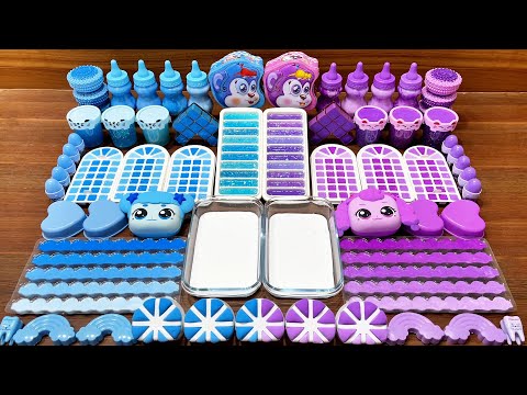 Mixing Random Things into Glossy Slime | Blue vs Purple Fun! #1038