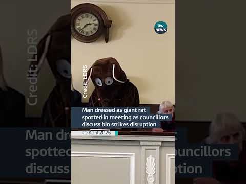 A Birmingham resident in a rat costume was spotted in the public gallery #itvnews #birmingham