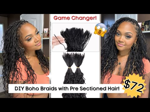 $72 Human Boho Braids w/ Pre Divided Hair 😱 | Vanity Vlogs