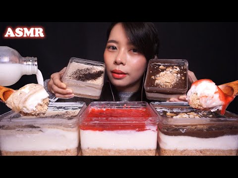 ASMR Chocolate, Strawberry, Tiramisu CHEESECAKE Dessert Box | Eating Sounds