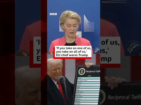 EU chief warns Trump over tariffs. #DonaldTrump #Tariffs #BBCNews
