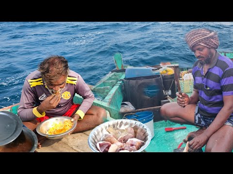 நடுக்கடலில் சமைத்த மஞ்ச கிளி மீன் குழம்பு