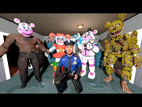 АНИМАТРОНИКИ ПУГАЮТ ОХРАННИКА FNAF 1 ЧАС ► Garry's Mod