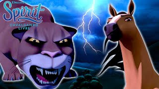 Lucky e o leão | SPIRIT CAVALGANDO LIVRE