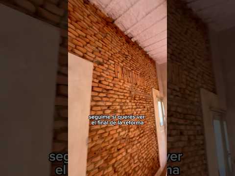 Así de bonita está quedando mi pared con ladrillos a la vista