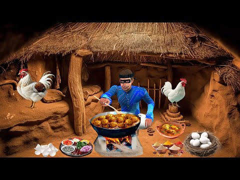 Thief Cooks Egg Curry in Abandoned Hut Street Food Egg Curry Hindi Kahani Moral Stories Comedy Video