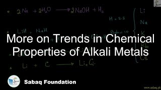 More on Trends in Chemical Properties of Alkali Metals
