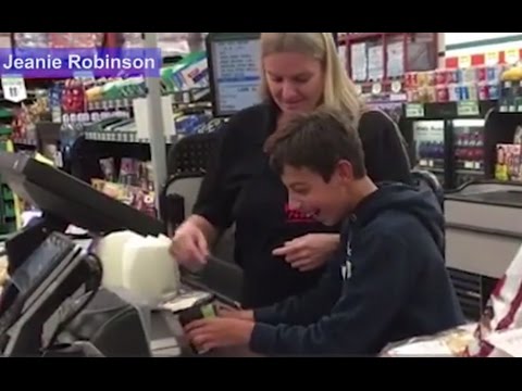 Cashier Makes Day of Boy with Cerebral Palsy