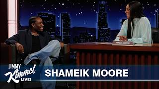 Thumbnail for the video "Shameik Moore on Spider-Man: Beyond the Spider-Verse, Working with Tony Danza & Visiting Jamaica" from Jimmy Kimmel Live