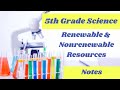 Renewable and Non-Renewable Resources