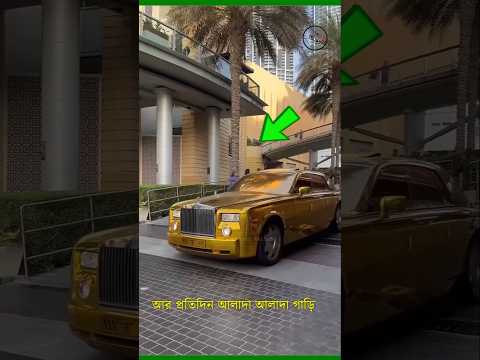 Dubai Sheikhs drive in gold cars! #shortvideo #facts #dubai