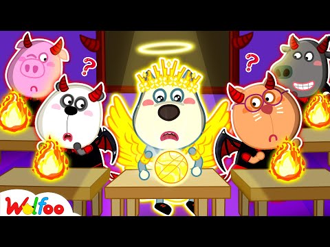 ONE ANGEL in an DEMON ONLY SCHOOL! ππ - Back to School Stories + More | Wolfoo Channel