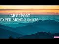 Lab Report Structure and Concepts