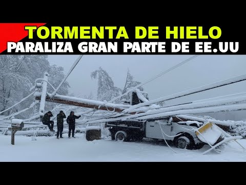 🔴TORMENTA DE HIELO PARALIZA EE. UU., APAGONES MASIVOS Y ÁRBOLES CAYENDO, LA MAS FUERTE EN 20 AÑOS