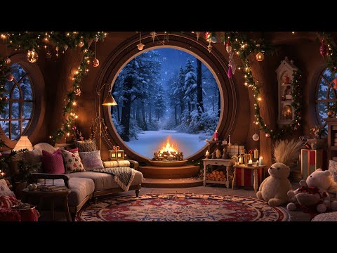 A Magical Christmas Evening | Cozy Cabin in the Snow