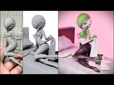 誘惑するサーナイト(黒タイツver)のフィギュアを作ってみた【粘土】How to make a figure of tempting Gardevoir -Pokemon-