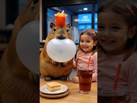 It's so annoying. Capybara made the baby angry again. I won't let it eat French fries today. Cap