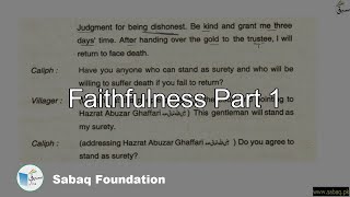 Faithfulness  Part 1