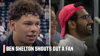 Ben Shelton shouts out 'that guy in the pink hat' during his postmatch interview | 2025 US Open