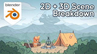 Blender 2D/3D Campfire Scene with Grease Pencil - Breakdown + Tips