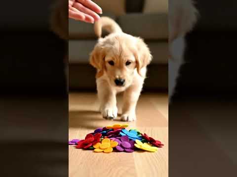 Puppies vs Colorful Flowers 🐶✨ Relax ASMR #shorts #India #IndianShorts #dog #puppy
