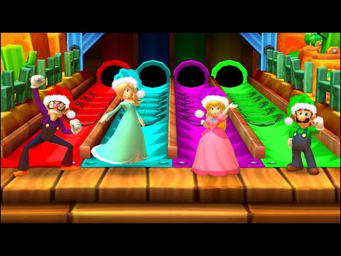 Mario Party Star Rush MiniGames Waluigi Vs Rosalina Vs Peach Vs Luigi (Master Difficulty)