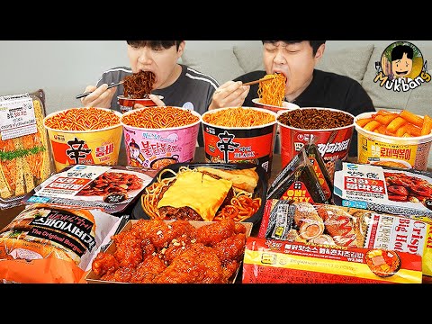 ASMR MUKBANG 편의점 핵불닭 미니!! 떡볶이 & 핫도그 & 김밥 FIRE Noodle & HOT DOG & GIMBAP EATING SOUND!