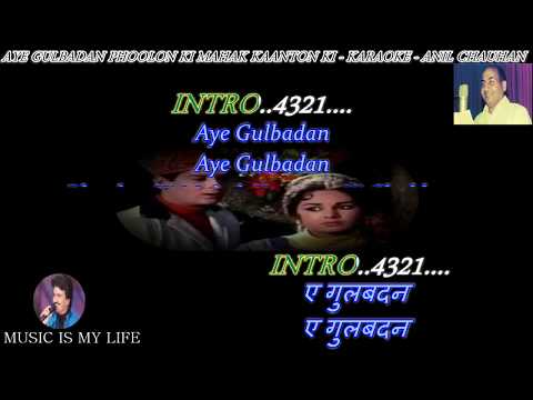 Aye Gulbadan Karaoke With Scrolling Lyrics Eng  & हिंदी