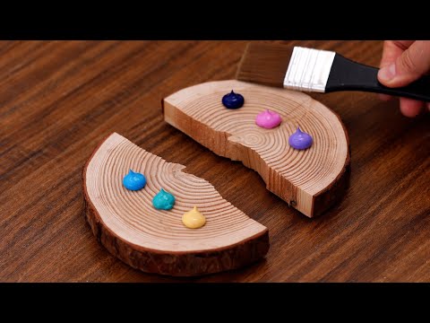 Acrylic Painting on Broken Wood｜Summer Girl & Winter Boy｜Painting Tutorial #1162